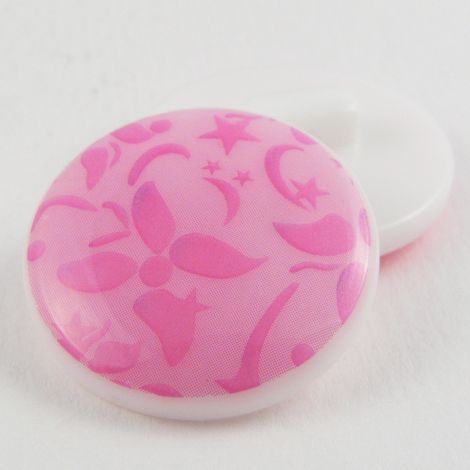 23mm Pink Floral Shank Sewing Button