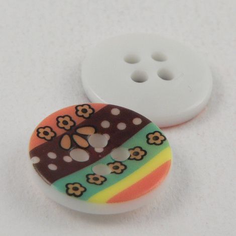 15mm Abstract Flower 4 Hole Sewing Button