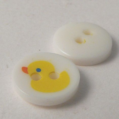 11mm Yellow Duck 2 Hole Button