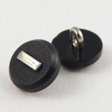 12mm Black Flat Shank Contemporary Shirt Button