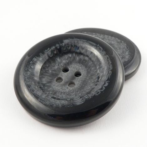 64mm Very Chunky Black/Grey 4 Hole Coat Button