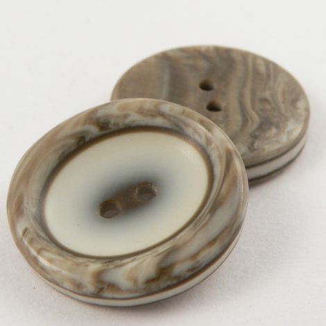26mm Brown Marble 2 Hole Coat Button