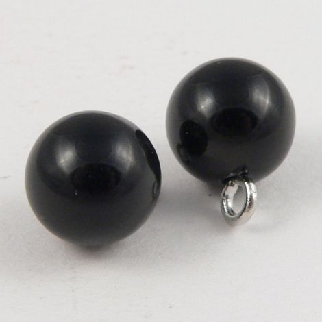 11.5mm Black Bauble Shank Sewing Button