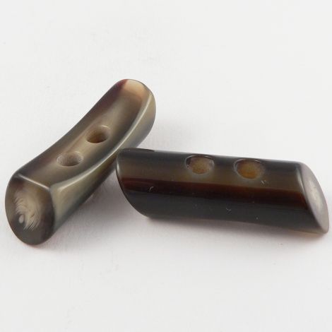 43mm Glossy Browns Toggle 2 Hole Coat Button
