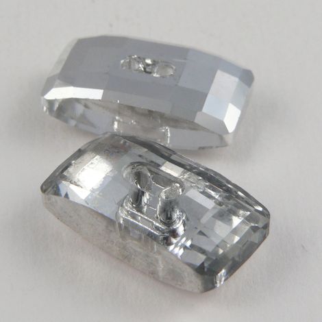 21mm Rectangular Faceted Glass 2 Hole Button