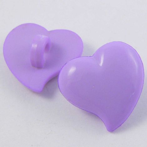 17mm Domed Lilac Heart Shank Button