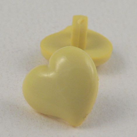 17mm Domed Yellow Heart Shank Button