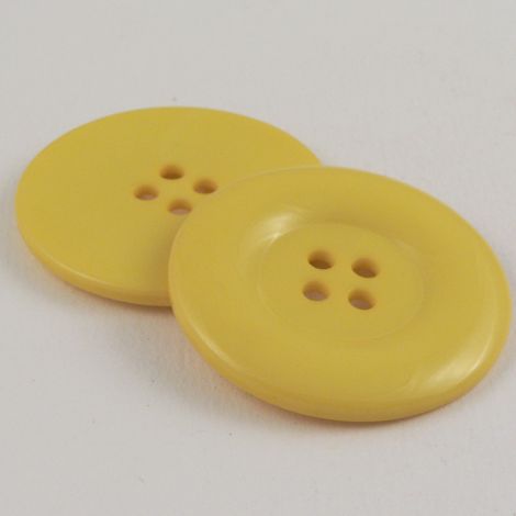 38mm Chunky Solid Yellow 4 Hole Sewing Button