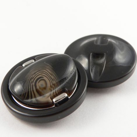 25mm Brown Irregular Shank Horn Effect Coat Button