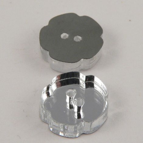 25mm Flower Clear Mirror 2 Hole Button