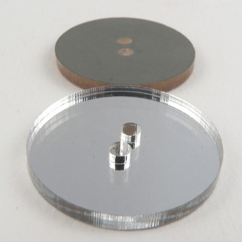 30mm Round Clear Mirror 2 Hole  Button