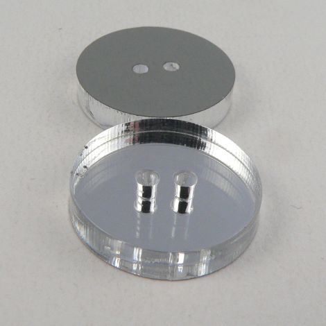 23mm Round Clear Mirror 2 Hole Button