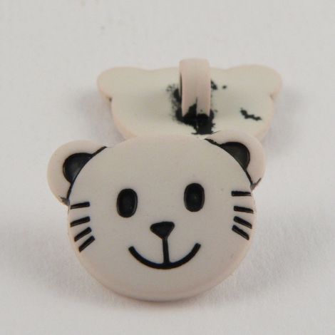 18mm Childrens Cream Cute Cat Face Shank Button