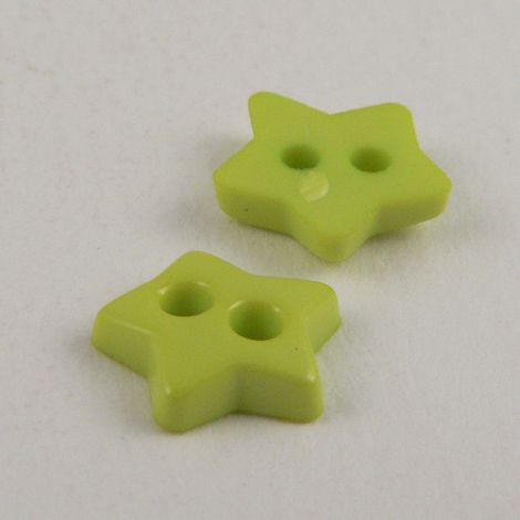 9mm Star Lime Green 2 Hole Button
