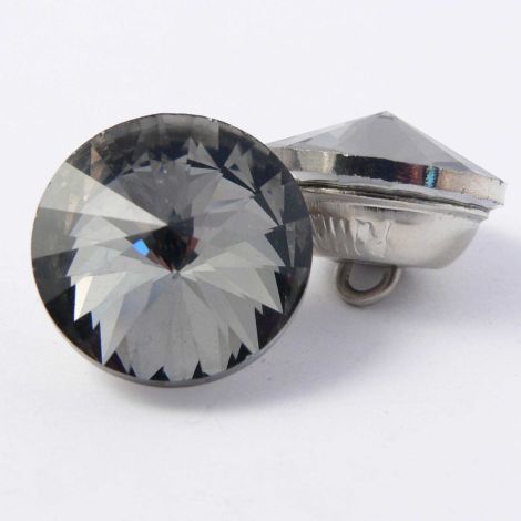 20mm Smoke Crystal Faceted Shank Button