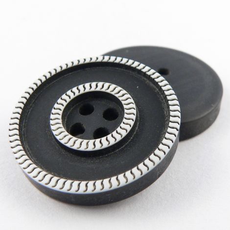 25mm Contemporary Tyre Style 4 Hole Coat Button