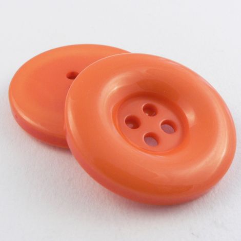 34mm Chunky Solid Orange 4 Hole Coat Button