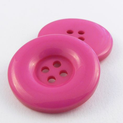 28mm Chunky Solid Cerise Pink 4 Hole Coat Button