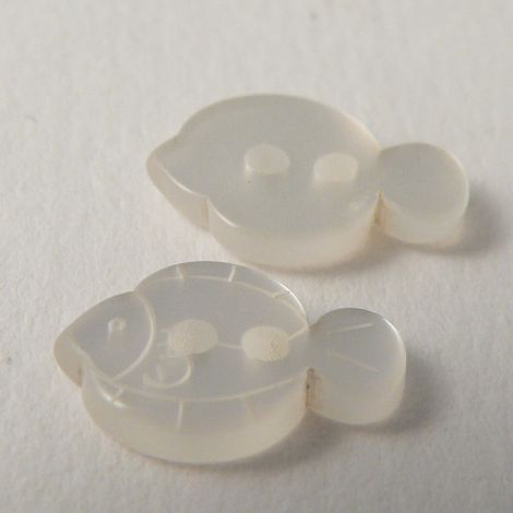 15mm Clear Plastic Fish 2 Hole Button