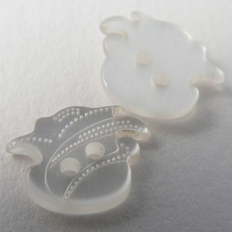 15mm Clear Plastic Flower Head 2 Hole Button