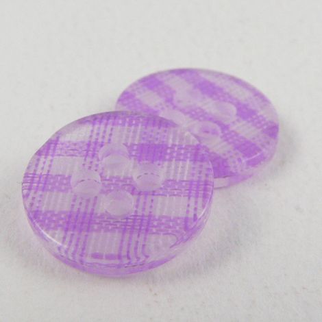 13mm Lilac Checked 4 Hole Shirt/Sewing Button