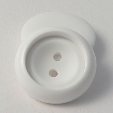 12mm Round Deeply Sunken White 2 Hole Sewing Button