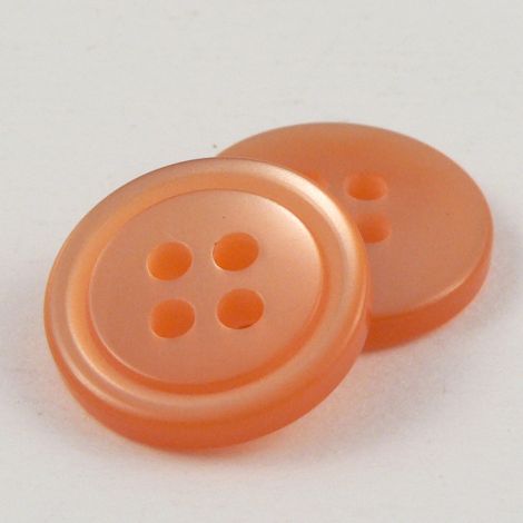 15mm Orange Shirt Style 4 Hole Button