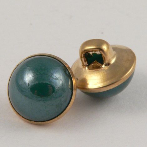 10mm Green/Gold Domed Shank Sewing Button