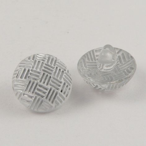 13mm Criss-Cross Silver Domed Shank Sewing Button
