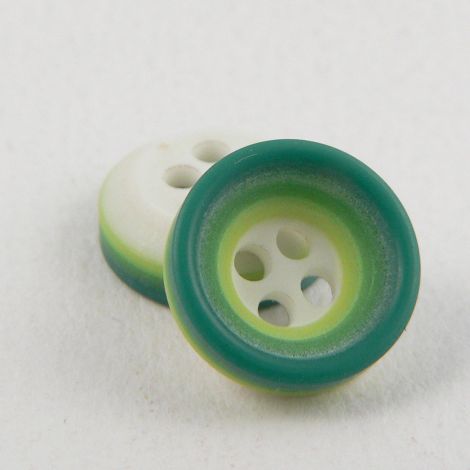 11mm Green & Cream Rubber 4 Hole Button