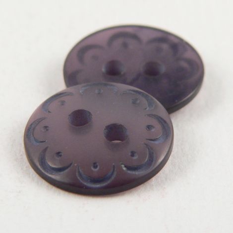 14mm Grey Pearlised Ornate 2 Hole Sewing Button