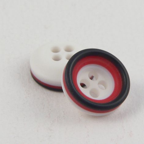 11mm Plastic Multicoloured 4 Hole Button
