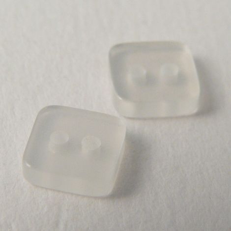 8mm Clear Square 2 Hole Button