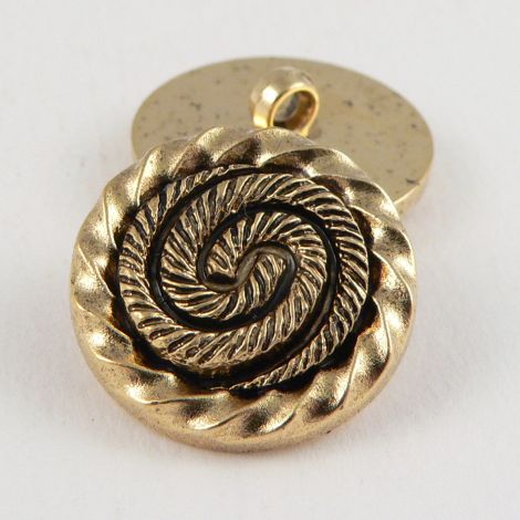 21mm Gold Ornate Rope Style Shank Sewing Button