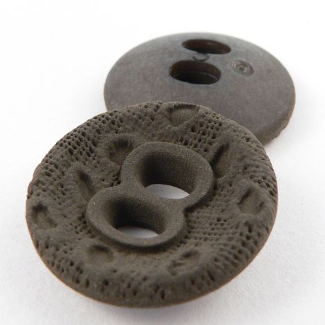 28mm Chocolate Brown Italian Lace Effect 2 Hole Coat Button