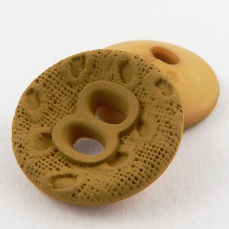 28mm Ochre Italian Lace Effect 2 Hole Coat Button