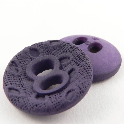28mm Purple Italian Lace Effect 2 Hole Coat Button
