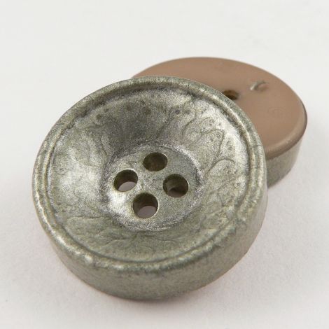 28mm Green/Gold Italian Chunky Metallic 4 Hole Coat Button