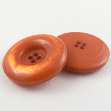 28mm Orange Italian Chunky Pearlised 4 Hole Coat Button