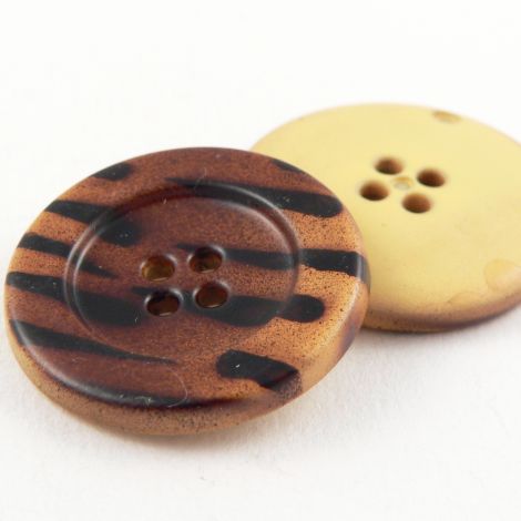 30mm Brown Animal Print  4 Hole Coat Button