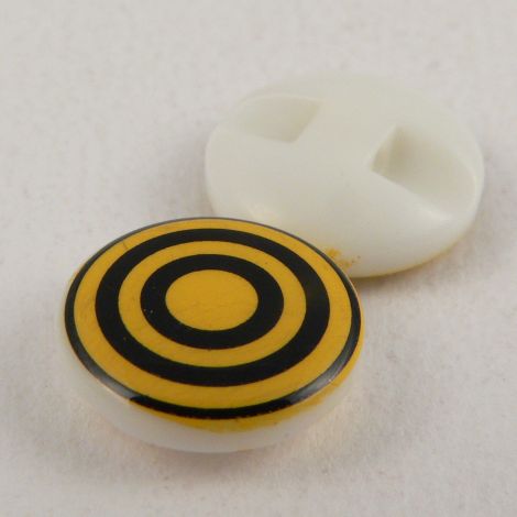 14mm Round Yellow/Black Target Shank Button