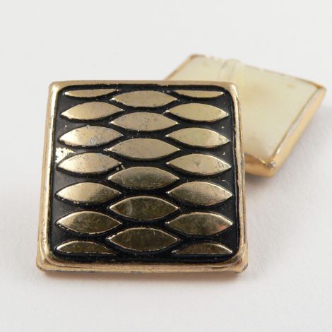 22mm Contemporary Gold/Black Square Shank Coat Button