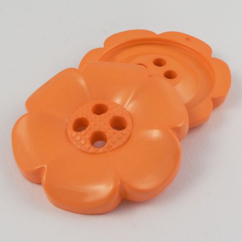 65mm Orange Flower 4 Hole Button