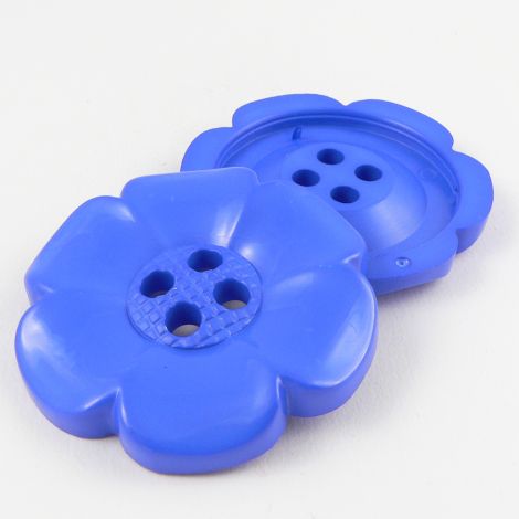 65mm Blue Flower 4 Hole Button