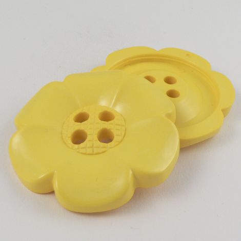 65mm Yellow Flower 4 Hole Button