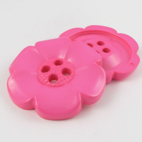 65mm Pink Flower 4 Hole Button