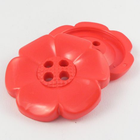 65mm Red Flower 4 Hole Button
