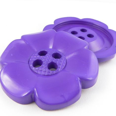 64mm Purple Flower 4 Hole Button