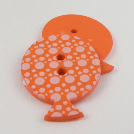 28mm Orange Dotty Balloon 2 Hole Button