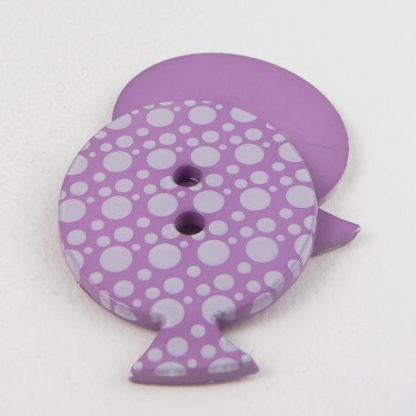 28mm Purple Dotty Balloon 2 Hole Button